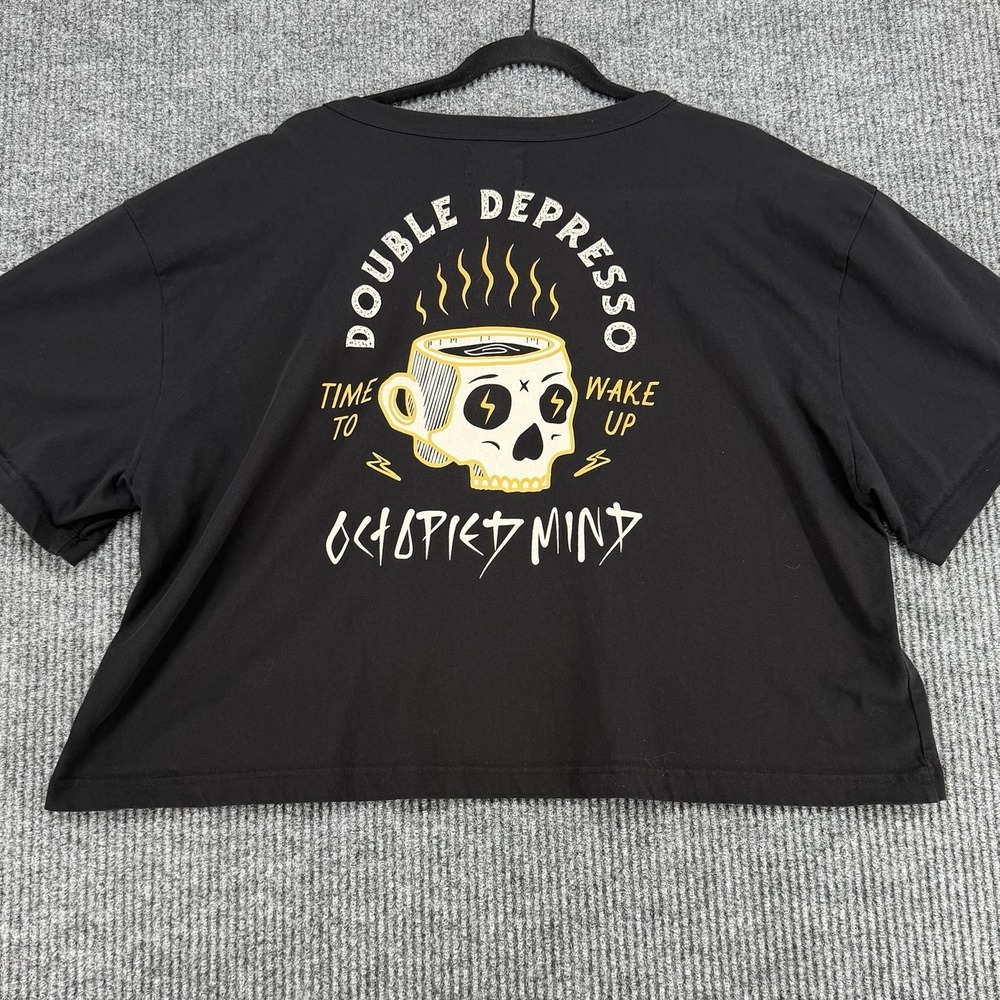 Octopied Mind Double Depresso Skull Tee Mens 3XL Black Graphic Streetwear